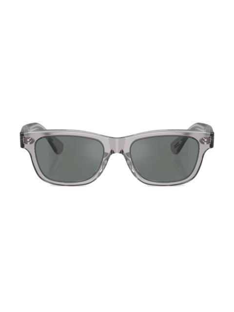 Oliver Peoples Women's Rosson Sun Pillow 53MM Square Sunglasses - Transparent Grey Teal