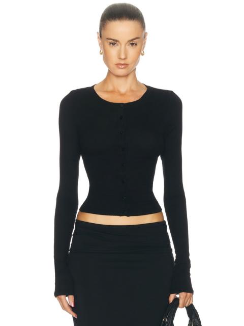 Enza Costa Silk Rib Essential Cardigan