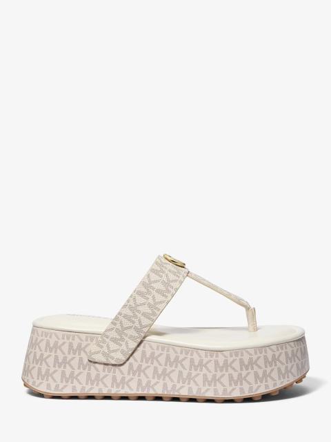 MICHAEL KORS Koya Signature Logo Platform Flip Flop