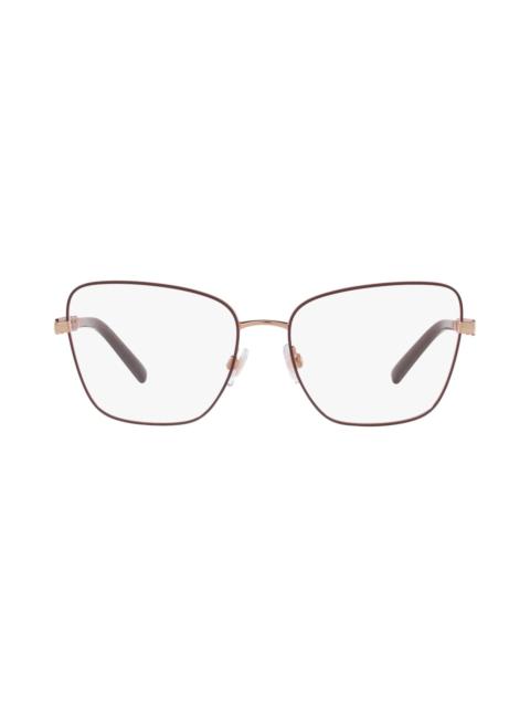 Dolce&Gabbana 57mm Butterfly Optical Glasses in Rose Gold/Bordeaux at Nordstrom