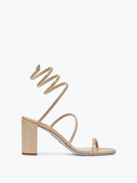 RENE CAOVILLA Cleo  Crystal Beige Sandal 80