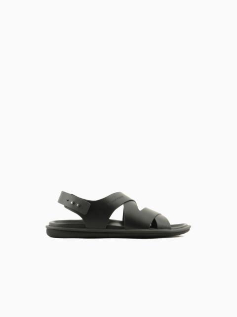 GIORGIO ARMANI Leather woven sandals