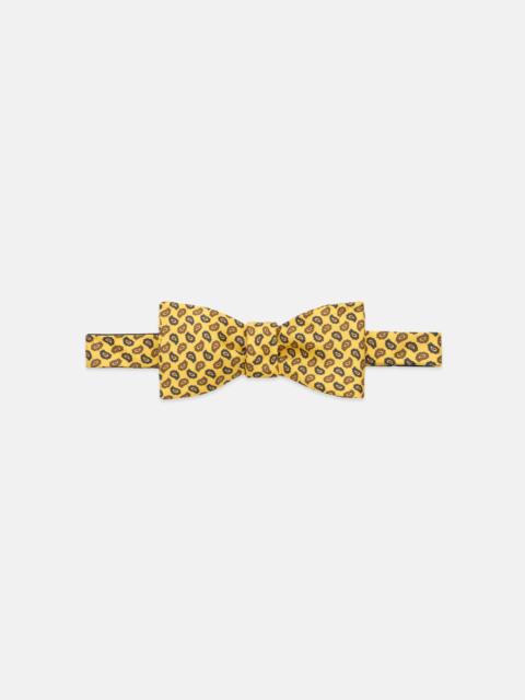 J. PRESS MADE-IN-UK YELLOW PRINTED PINE SILK BOW TIE