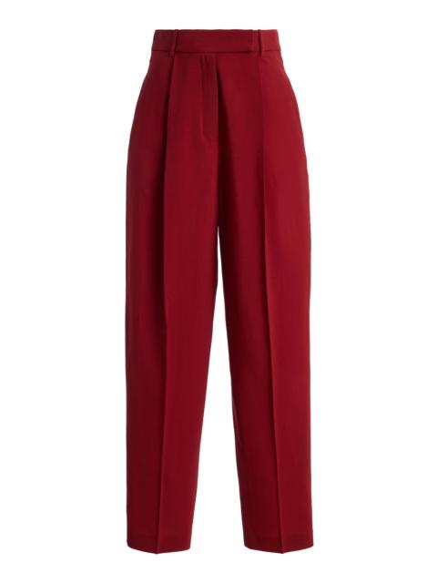 RÓHE Daria Pleated Wool Tapered Trousers