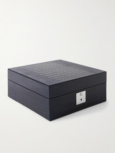Smythson Mara Croc-Effect Leather Six-Piece Watch Box