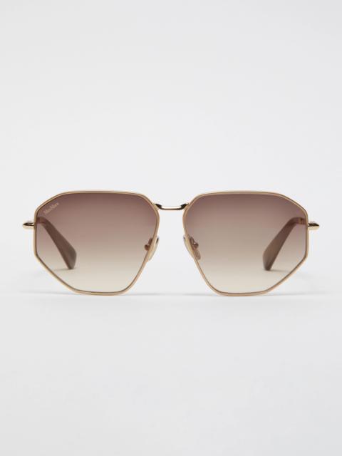 Max Mara Wide geometric sunglasses - BROWN