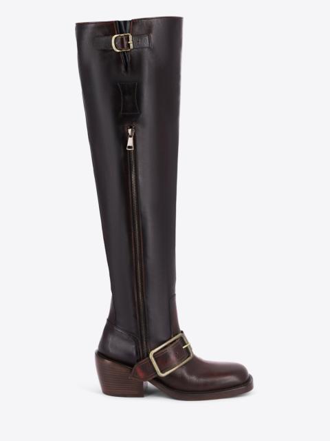 Dries Van Noten HIGH BUCKLED LEATHER BOOTS