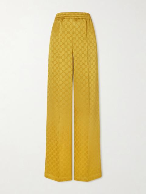 GUCCI Satin-jacquard Straight-leg Pants