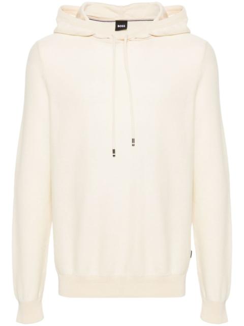 BOSS knitted cotton blend hoodie