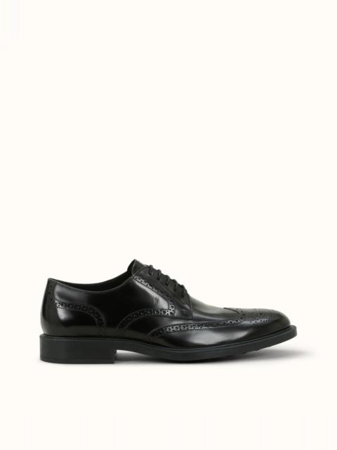 Tod's LACE-UP IN LEATHER - BLACK