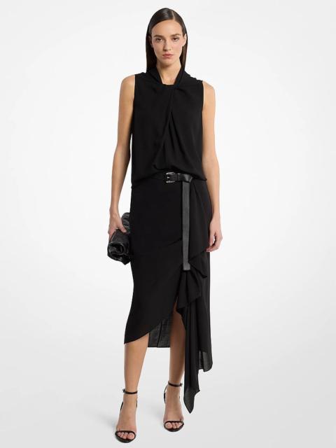 MICHAEL KORS COLLECTION Wool Crepe Cascade Skirt