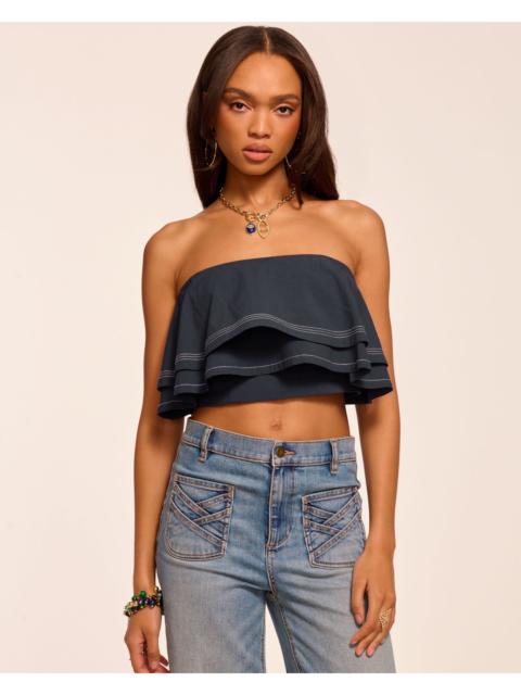 RAMY BROOK Poppy Cotton Poplin Tiered Crop Top