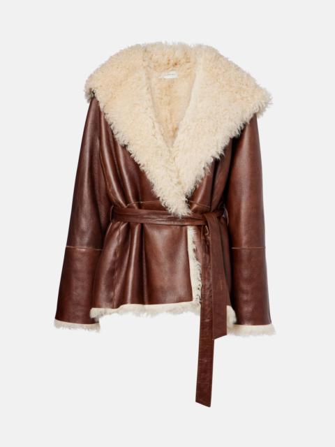 MAGDA BUTRYM Shearling-trimmed leather jacket