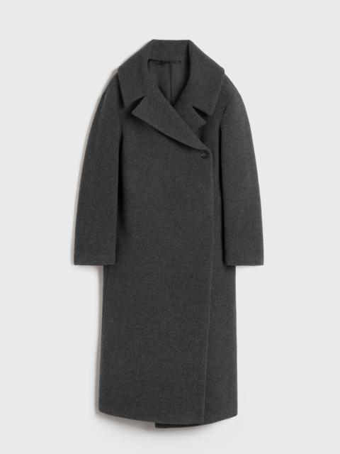 Felt wrap coat dark grey melange