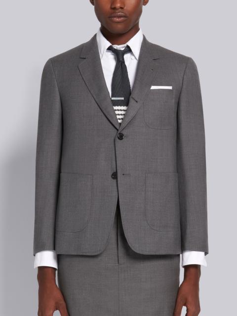 Medium Grey Super 120s Wool Twill Sack Jacket