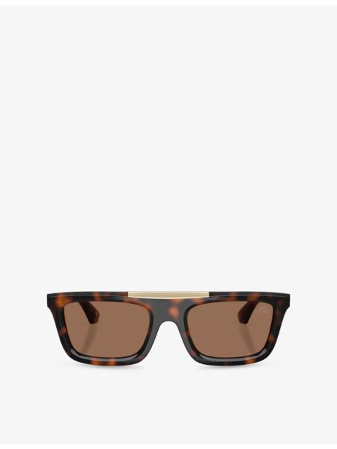 Burberry BE4451U Rectangular-Frame Tortoiseshell Injected Sunglasses