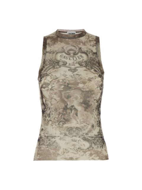 Jean Paul Gaultier graphic-print sleeveless top