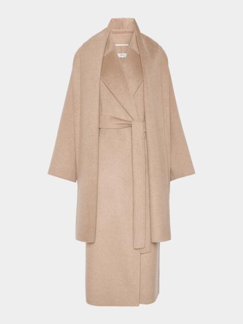 Max Mara Carisma Wool-Cashmere Wrap Coat With Scarf