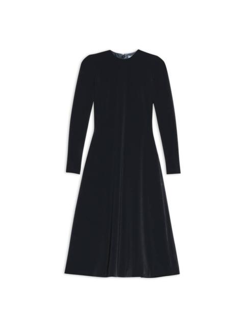 BALENCIAGA Women's A-line Crewneck Dress in Black