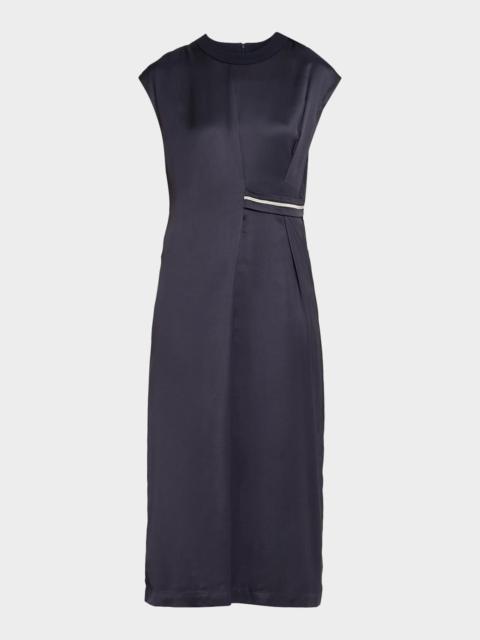 PESERICO Gathered Cap-Sleeve Midi Dress