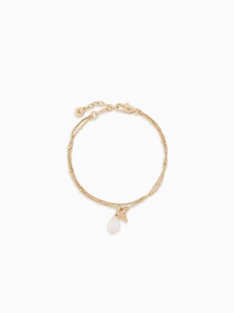 EMPORIO ARMANI GOLD-TONE BRASS PENDANT BRACELET