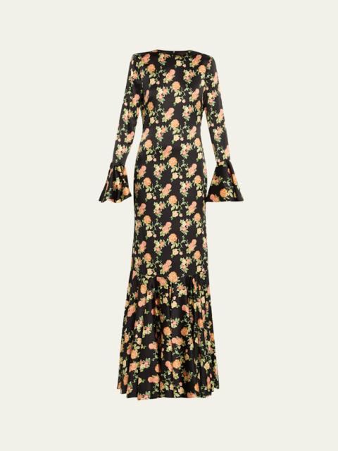 CAROLINE CONSTAS Allonia Floral Silk Gown