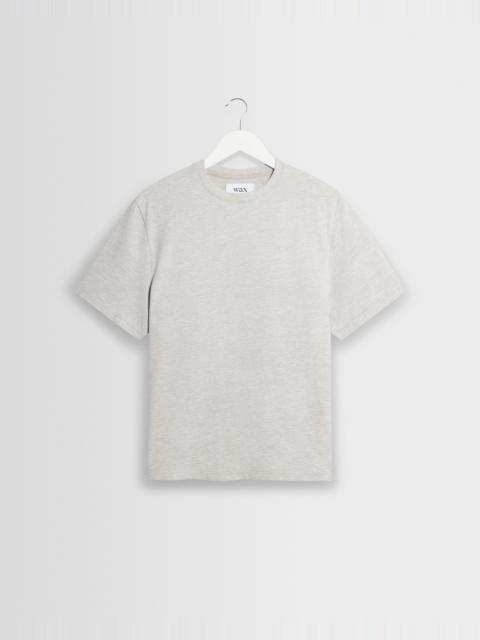 Wax London Dean - Grey Marl Textured Organic Cotton T-Shirt