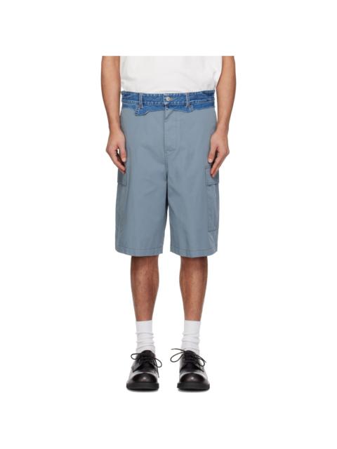 MM6 Maison Margiela Gray Denim Waistband Cargo Shorts