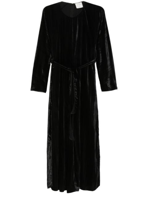 forte_forte pleated velvet maxi dress