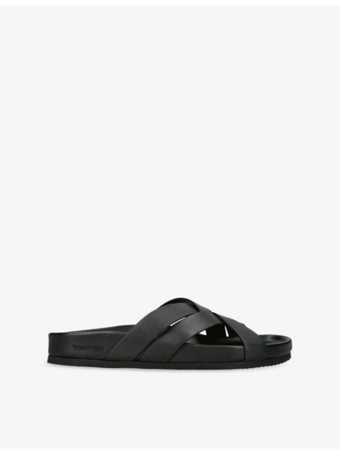 TOM FORD Crossover Leather Sandals