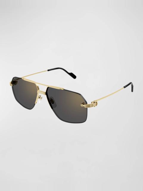 Cartier Men's CT0426Sm Metal Aviator Sunglasses