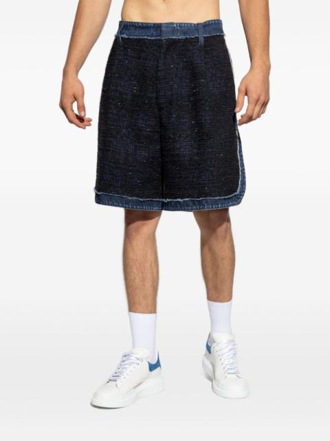 DSQUARED2 denim-trimmed tweed shorts