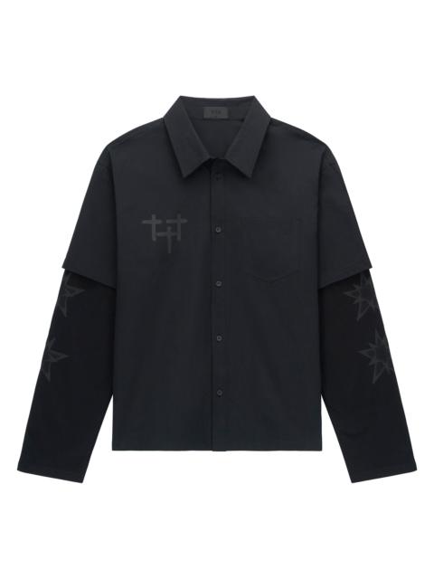 RTA Men's Exodus Erik Double-Layered Shirt - Black Cross Star