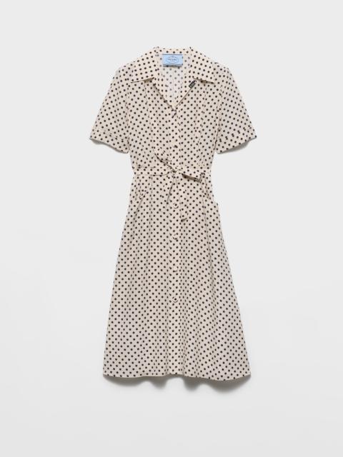 Prada Polka-dot print marocain shirt dress
