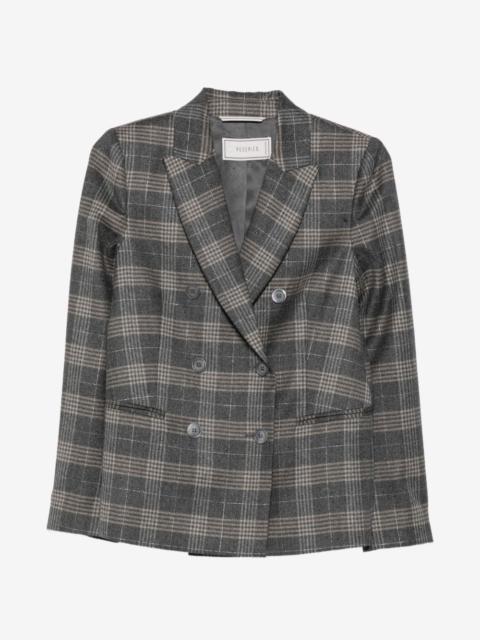 PESERICO double-breasted check-pattern blazer