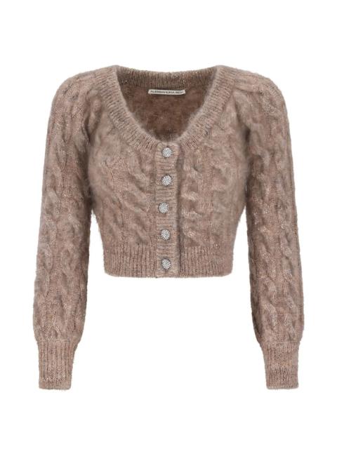 Alessandra Rich sequin cable-knit cardigan