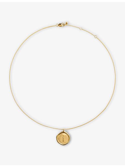 MONICA VINADER Initial I Stamp 18ct Yellow Gold Vermeil Chain Necklace