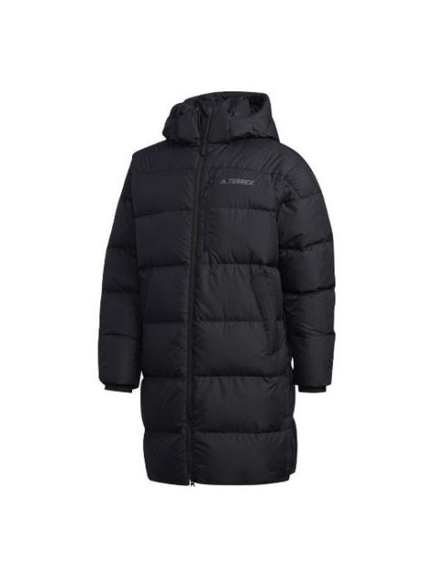 adidas Outdoor protection against cold Stay Warm hooded mid-length Down Jacket Black EH4983