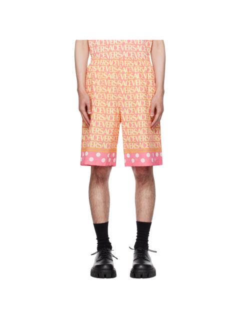 VERSACE Pink & Yellow Allover Shorts