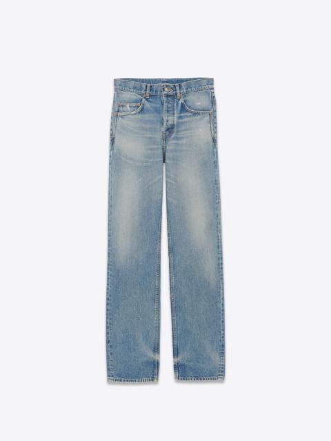 SAINT LAURENT long baggy jeans in charlotte blue denim