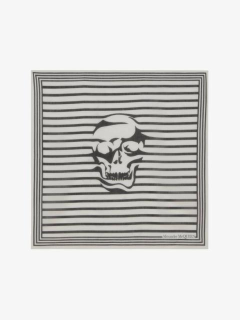 Alexander McQueen Breton Biker Skull Scarf in Black/ivory