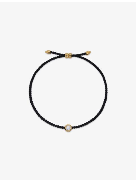 MONICA VINADER Round Solitaire 18ct Yellow Gold Vermeil And 0.06ct Lab Grown Diamond Cord Bracelet