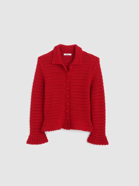 Madewell Pointelle-Knit Peplum Cardigan