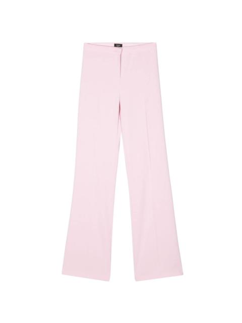 crepe high-waist flared trousers