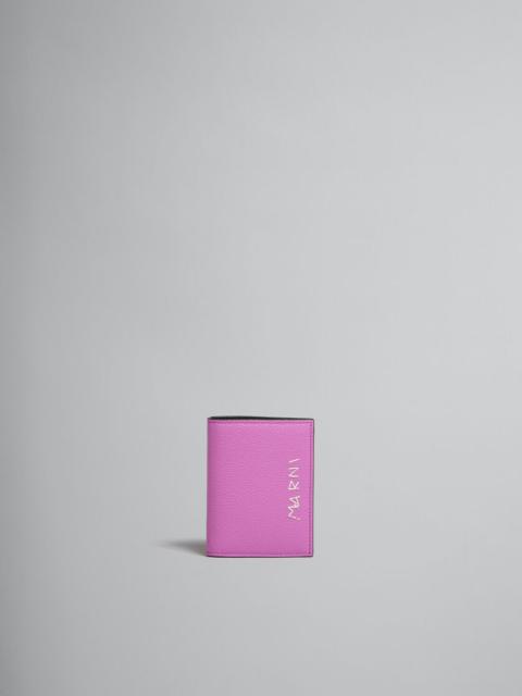 PINK LEATHER BIFOLD WALLET WITH MARNI MENDING