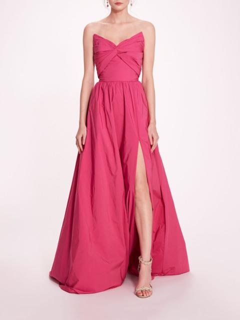 Marchesa PLEATED TAFFETA GOWN