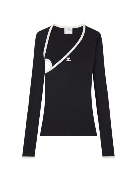 Slash contrast-trim T-shirt