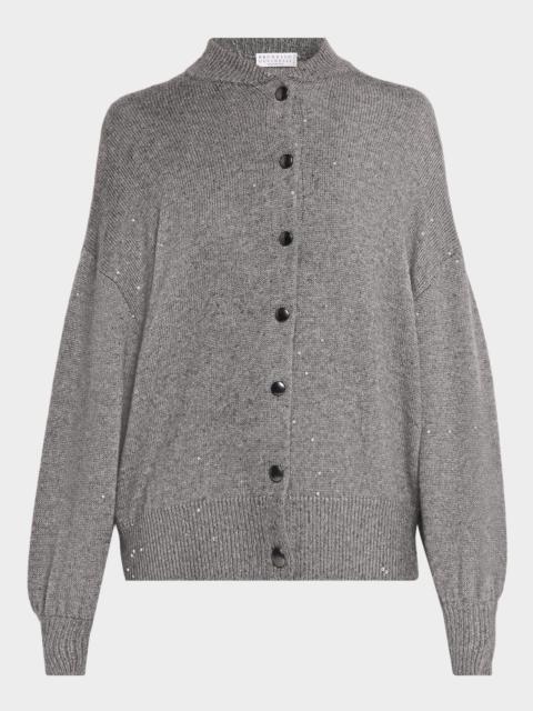 Brunello Cucinelli Shimmering Cashmere-Silk Cardigan