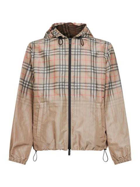 Burberry Sand beige gradient Check hooded jacket