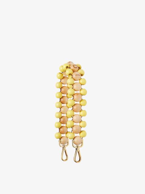 FENDI Mini Strap You Natural wood and broom yellow resin shoulder strap.